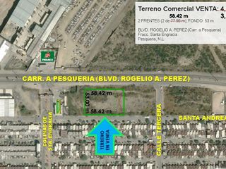 Terreno Venta Blvd. Rogelio A. Perez Santa Engracia Pesqueria 2 FRENTES Uso Mixto