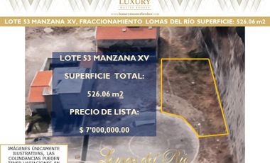 LOTE 53 MZ. XV - TERRENO DE 526.06 m2 EN LOMAS DEL RÍO