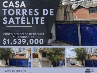 REMATE DE CASA EN EXCELENTES CONDICIONES UBICADO EN TORRES DE SATELITE NAUCALPAN EDO.MEX.